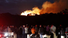 Shuri Castle, listed as a World Heritage site, goes up in flames, in Naha on the southern island of Okinawa, Japan